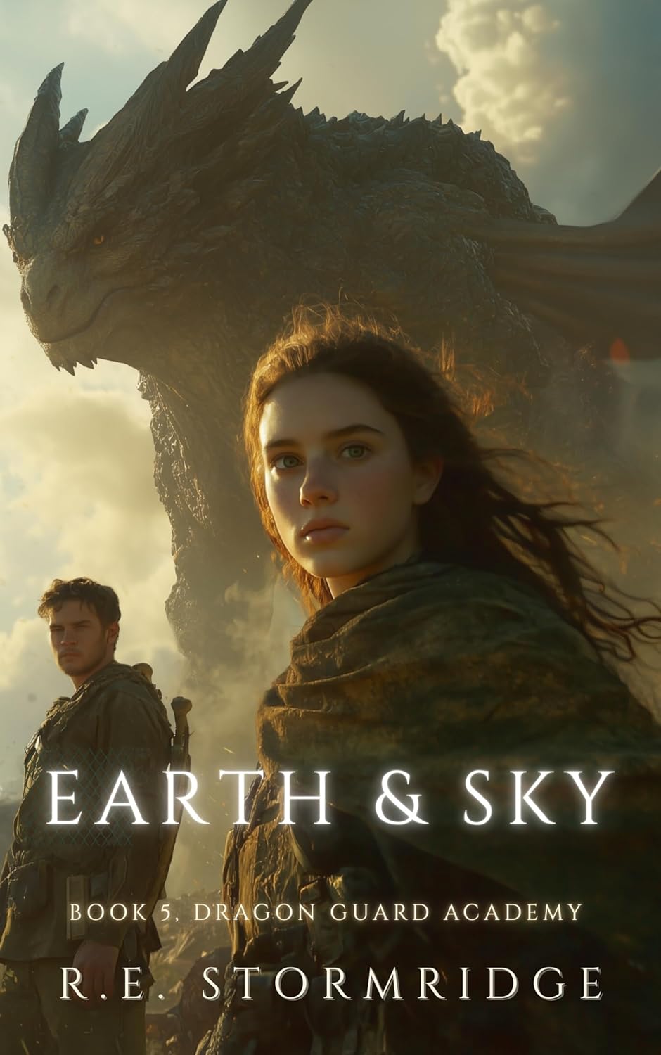 Earth & Sky | Dragon Guard Academy Book 5 | YA Dragon Rider Romantasy Cover by R.E. Stormridge